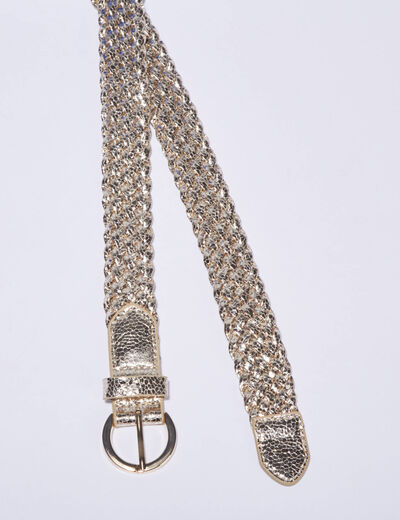 Ceinture tressée couleur or femme