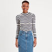 Pull col montant blanc femme