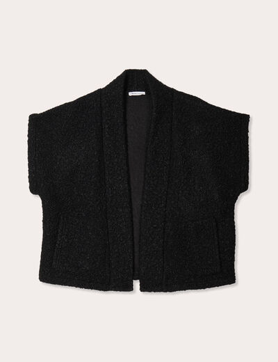 Gilet polaire manches courtes noir femme