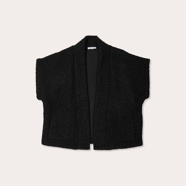 Gilet polaire manches courtes noir femme