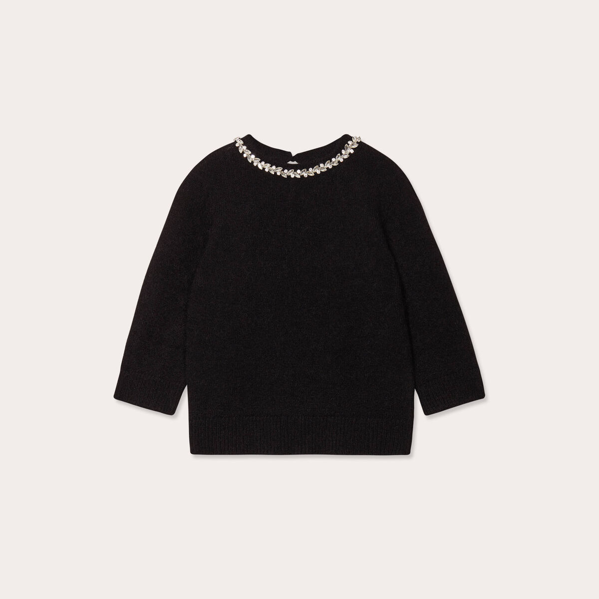 Pull manches courtes noir femme