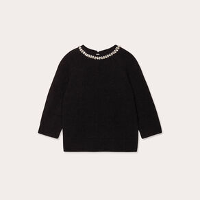 Pull manches courtes noir femme