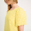 Robe droite manches courtes jaune pastel femme