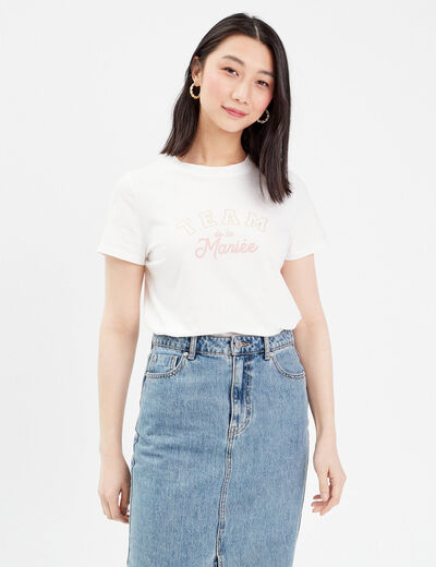T-shirt manches courtes blanc femme