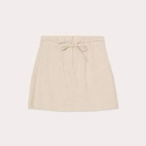 jupe droite contenant du lin beige femme Jupe droite contenant du lin beige femme
