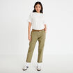 Pantalon chino 7/8&egrave;me vert femme