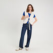 T-shirt broderie anglaise bleu electrique femme