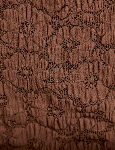 D&eacute;bardeur cintr&eacute; en dentelle marron femme