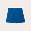 Short ajusté avec pinces bleu canard femme