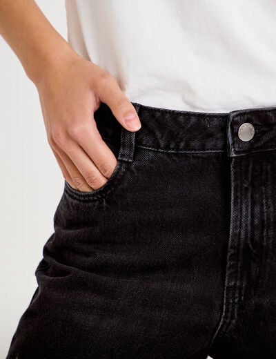 Jean coupe large denim noir femme
