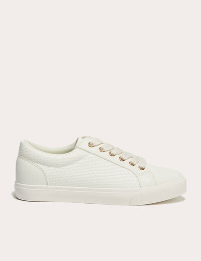 Baskets à lacets blanc femme
