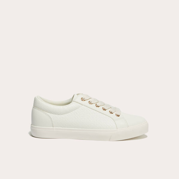 Baskets à lacets blanc femme