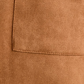 Veste suédine droite camel femme