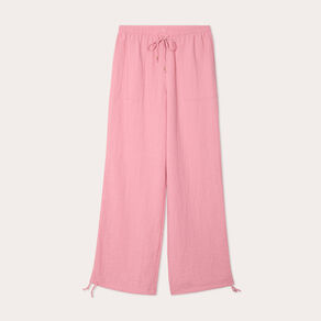 Pantalon large fluide vieux rose femme