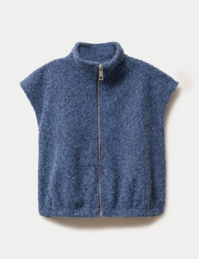 Gilet sans manches col montant bleu marine femme