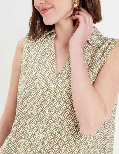 Blouse sans manches vert femme