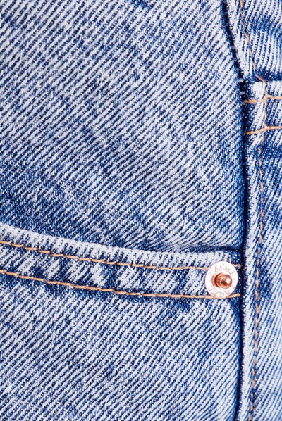 Jeans mom taille haute denim bleach femme