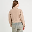 Veste tweed boutonnée sable femme