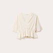 Blouse manches courtes ecru femme