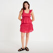 Jupe courte &eacute;vas&eacute;e rose framboise femme
