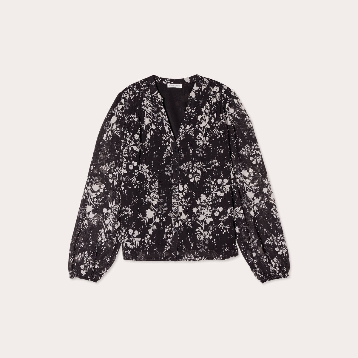 Blouse manches longues noir femme