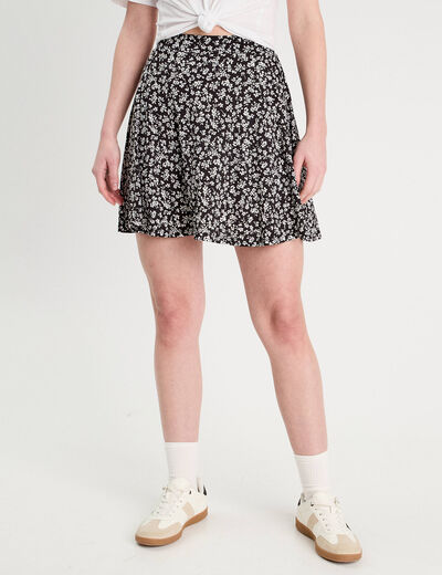 Jupe-short patineuse noir femme