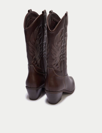 Bottes esprit western marron femme