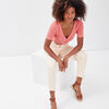 gilet court boutonne rose saumon femme