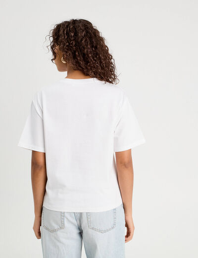 T-shirt manches courtes blanc femme
