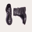 Bottines brides cloutées noir femme