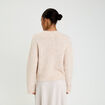 Pull col rond beige femme