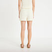Jupe-short &eacute;vas&eacute;e en maille ecru femme
