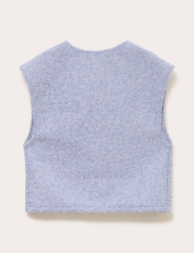 Gilet sans manches effet polaire bleu gris femme