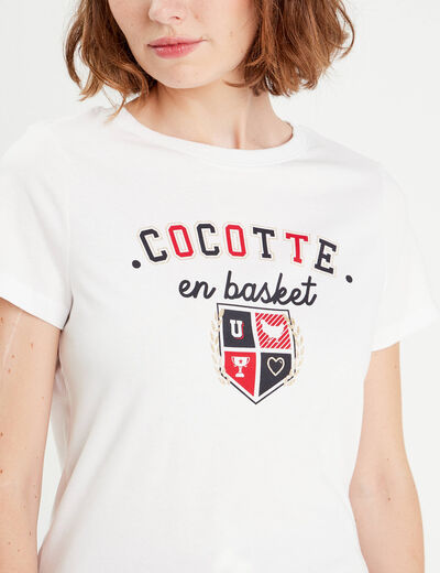 T-shirt manches courtes blanc femme