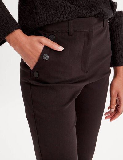 Pantalon bootcut à pont noir femme