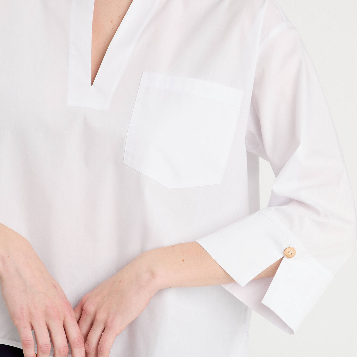 Blouse manches 3/4 blanc femme