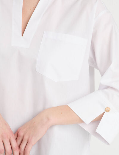 Blouse manches 3/4 blanc femme
