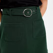 Jupe droite courte taille haute vert fonc&eacute; femme