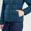 Doudoune ajustée à capuche bleu marine femme