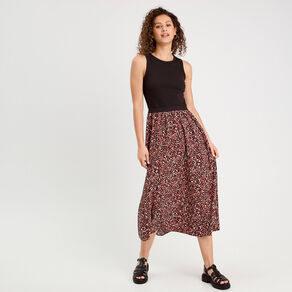 robe longue effet 2 en1 rouge femme Robe longue effet 2-en1 rouge femme