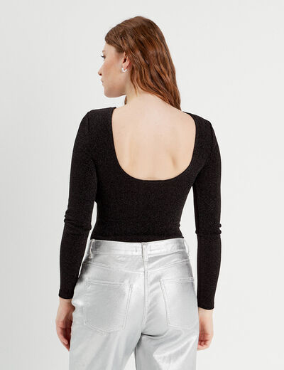 Body manches longues noir femme