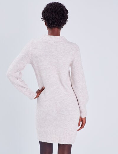 Robe pull droite sable femme