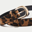 Ceinture fine en fausse fourrure marron femme