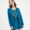 Veste blazer droite bleu canard femme