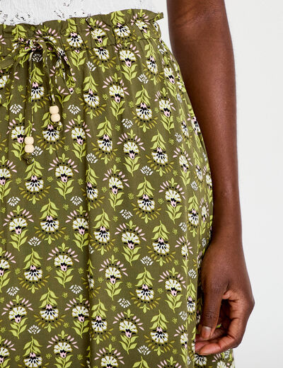 Jupe longue &eacute;vas&eacute;e vert femme
