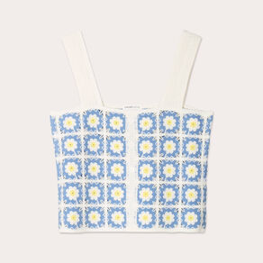 debardeur effet crochet blanc femme Débardeur effet crochet blanc femme