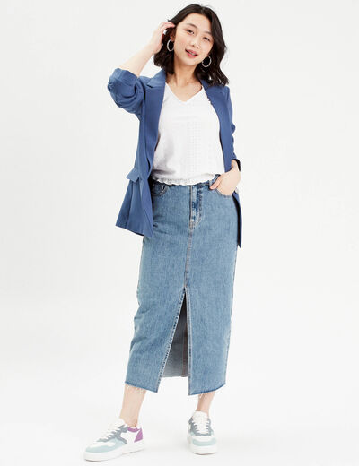 Débardeur broderie anglaise ecru femme