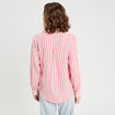 Chemise manches longues contenant du lin rouge femme