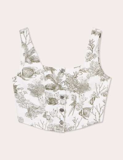 Bustier en jean multicolore femme