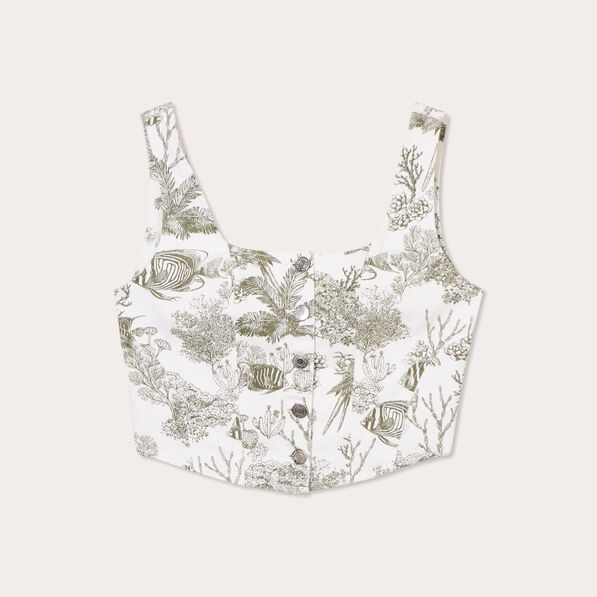 Bustier en jean multicolore femme